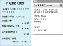 メールの案内に従って おサイフケータイからお支払いのお客様 ご利用ガイド 楽天edy決済 クレジットカード決済代行のcredix